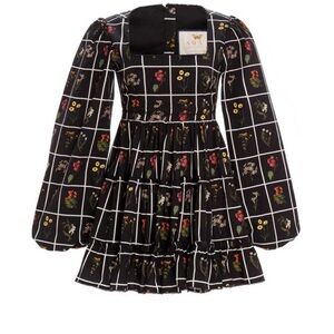 Agua by Agua Bendita Avena tiered printed linen mini dress